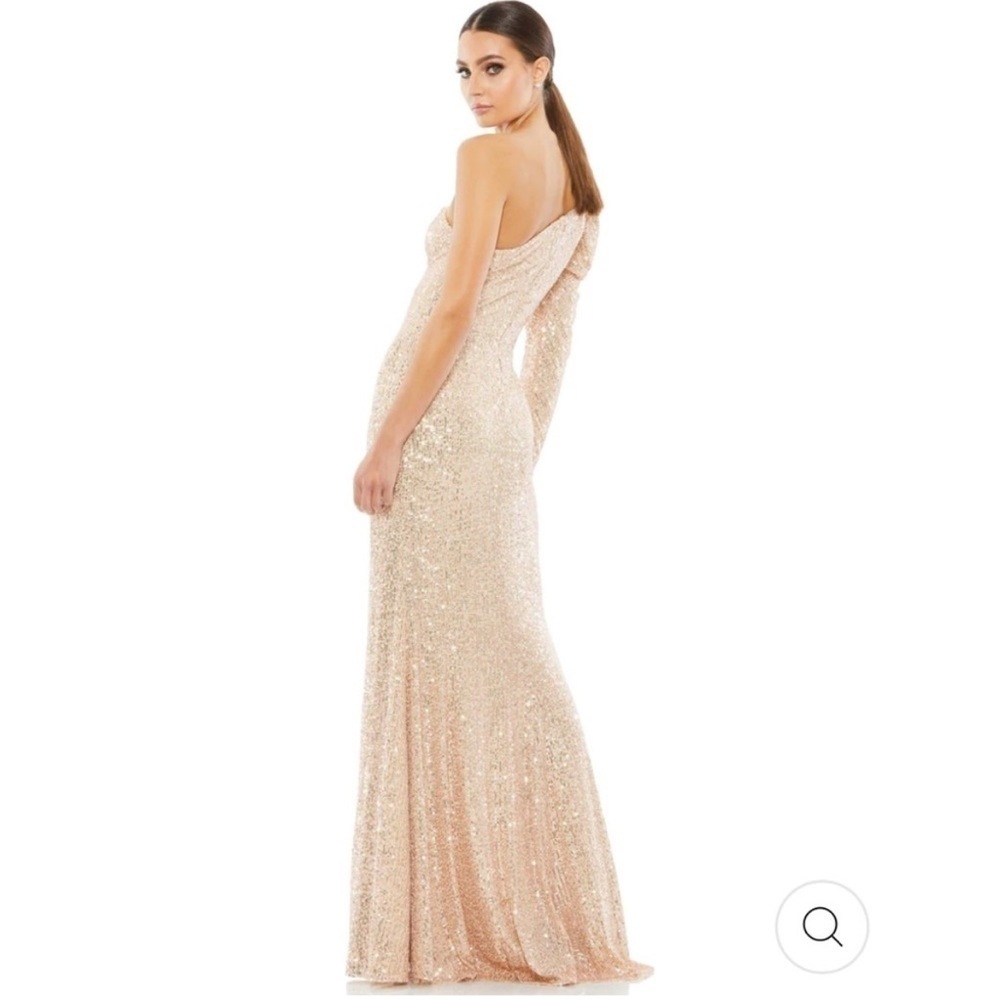 Mac Duggal SEQUINED ONE SHOULDER TRUMPET GOWN - Picture 2 of 13